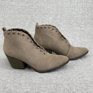 Coconuts by Matisse Booties Womens 8.5M Bamba Taupe Suede Ankle Boots Shoes